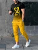 3D Printed Short Sleeve Suit Autumn Men Tracksuit Set Jogger Clothing For Man Casual Tshirts+Trousers 2 Piece Outfits Streetwear 3