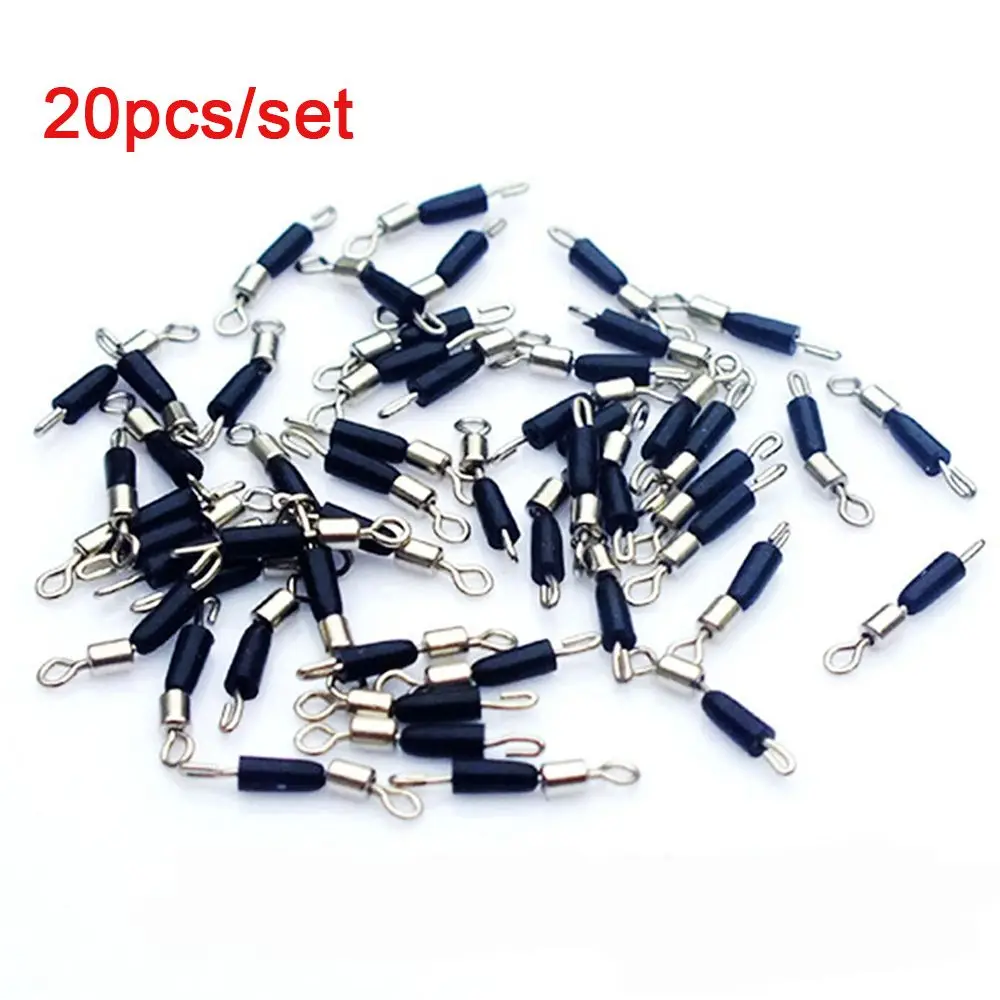 

20Pcs/lot High Quality Tackle Accessories New Fast Link Rolling Connector Line clip 8 Word Ring Fishing Swivels Snap