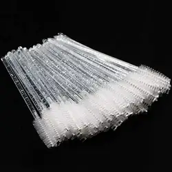 50-Pack Disposable Crystal Eyelash Brush and Comb Set - Professional Makeup Beauty Tool (50pcs clear white)