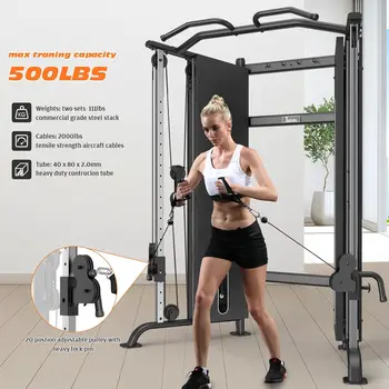Commercial Cable Crossover Machine Home Gym Equipment Weight Stack Functional Trainer Workout Adjustable Weight 3