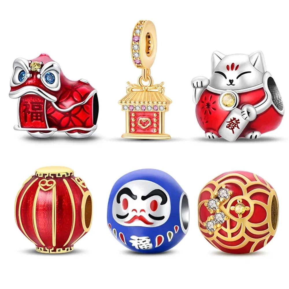 

Красный цвет, серебро 925 пробы, новый год 2024, для изготовления оригинального браслета, ожерелья, ювелирных изделий