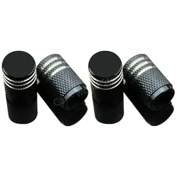 Premium Aluminum Alloy Tire Valve Caps - Set of 4 (Black - 4PCS)