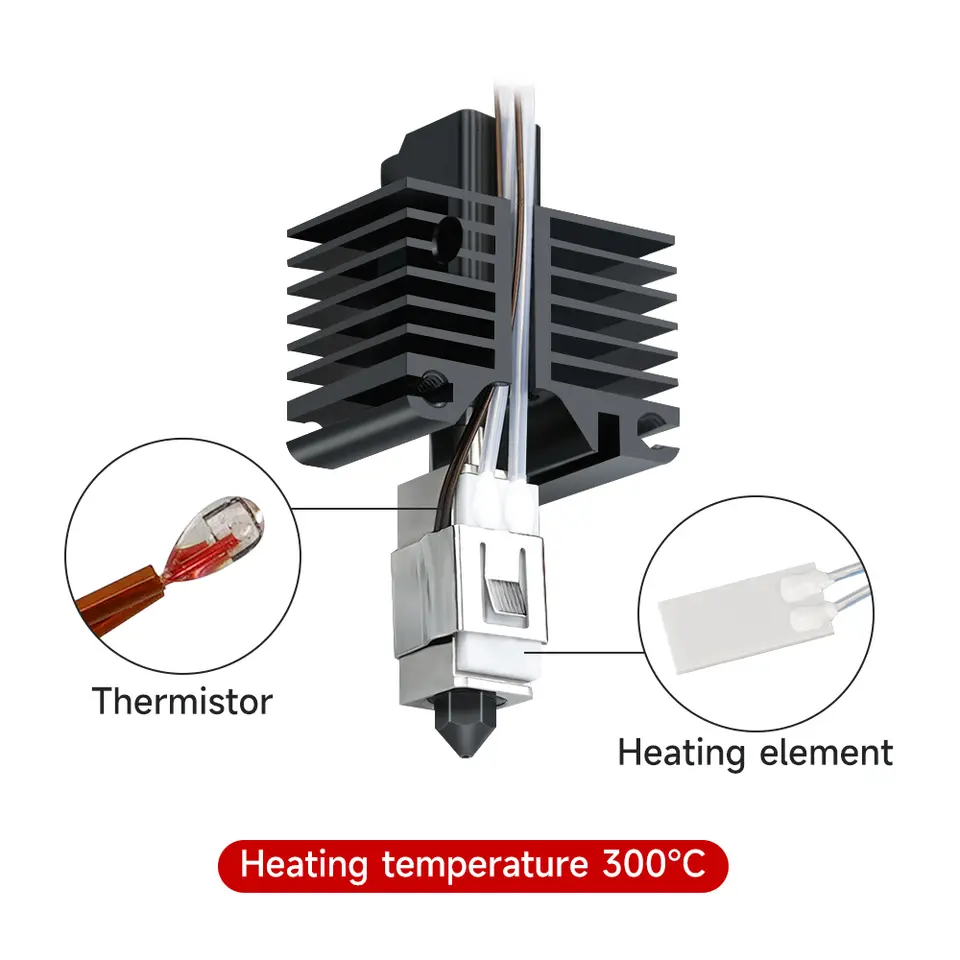 Hotend Kit For Bambu Lab X1 Carbon X1-Carbon Combo P1P 3D Printer 500C Upgraded Plated Copper Heater Block Hardened Steel Nozzle image 4