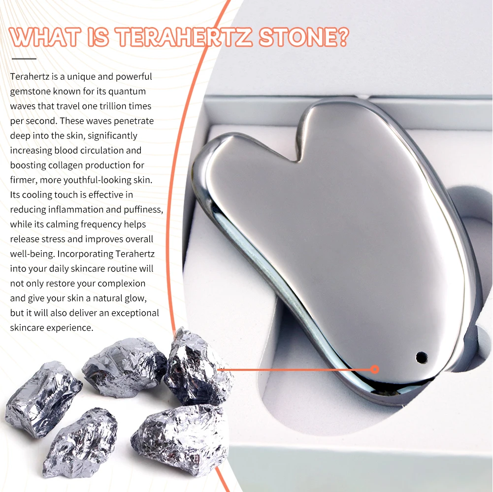 Terahertz Skin Scraping Face Massage Skincare Tool Guasha Scraper Lifting Anti Wrinkle Guasha Body Neck Care Massager COOL CHARM