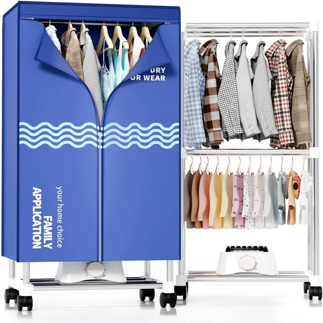 Clothes Dryer, Portable Drying Machine with Timer, 60inch Laundry Wardrobe Large Capacity,  Dryer/Rack for | Appart 1