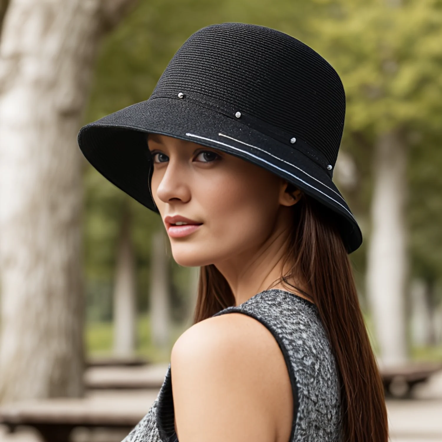 Women's Wide Brim Summer Sun Hat, UV Protection Beach Hat, Floppy Travel , Elegant Sunshade Accessory For Ladies