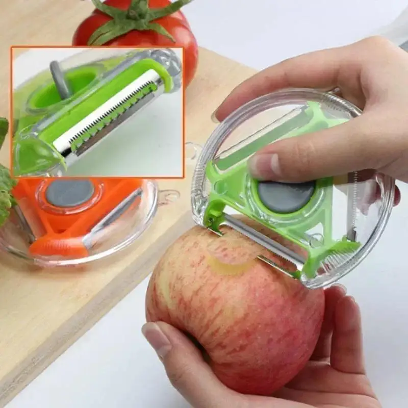 3-in-1 Multi-functional Peeling Knife Shred Planer Peeler Potato Apple Vegetable Artifact Kitchen Grater Multi Peel Blade Gadget