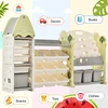 Kids Bookshelf Toy Storage Organizer, Multi-functional Nursery Organizer Kids Furniture Set Toy Storage Cabinet Unit with Shelf 2