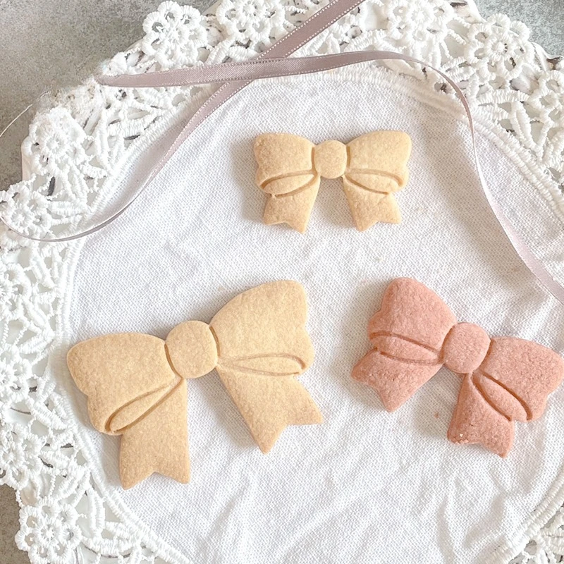Cute Butterfly Bowknot Shaped Cookie Cutters 3D Bow Pressable Biscuit Moulds Stamps Embossers Cake Making Tools Baking Mold