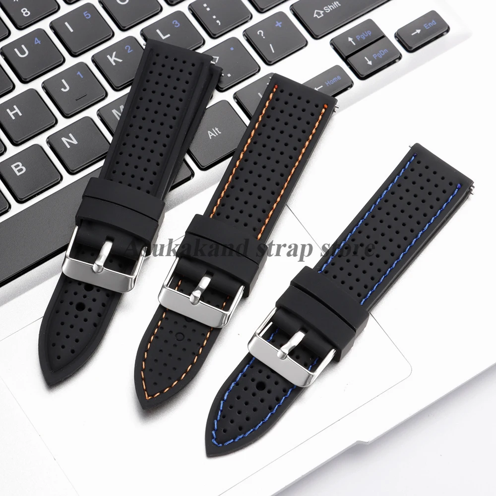 Premium Silicone Breathable Quick Release Rubber Watch Band Strap