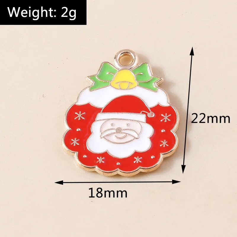 Leslie 10 Stück/Lot Emaille Weihnachtsmann Charms für Ohrringe Armband Herstellung Weihnachten Weihnachtsmann Charms DIY Schmuck Zubehör – Detail 16