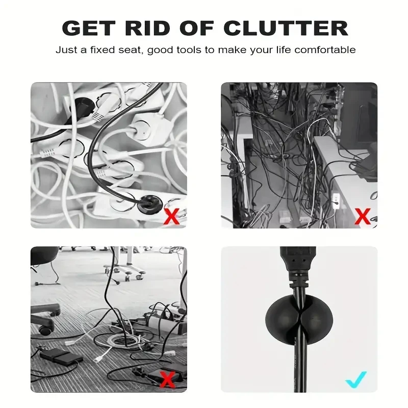 Cable Clips 6-Pack Desktop Data Cable Clips Clip Organizer For Home Storage Devices Office And Car Charging Acce