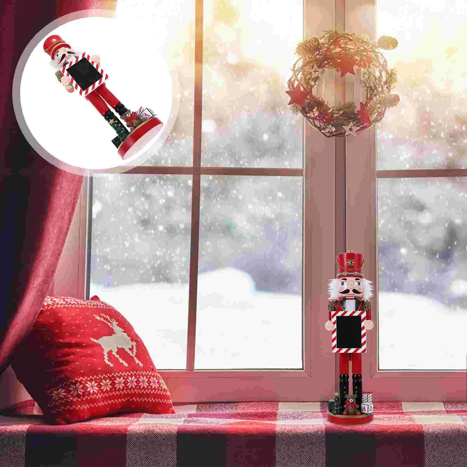 

Wood Christmas Nutcracker Crafts Statue Nutcracker Puppet Ornaments Tabletop Soldier New Year Party Christmas Decorations