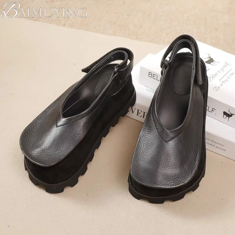 Flats Platform Sandals Shoes Woman Casual Loafers Soft Leather Shallow Brand Retro Women's Sneakers Summer Slingback Sandalias women sandals,women flats,comfortable sandals