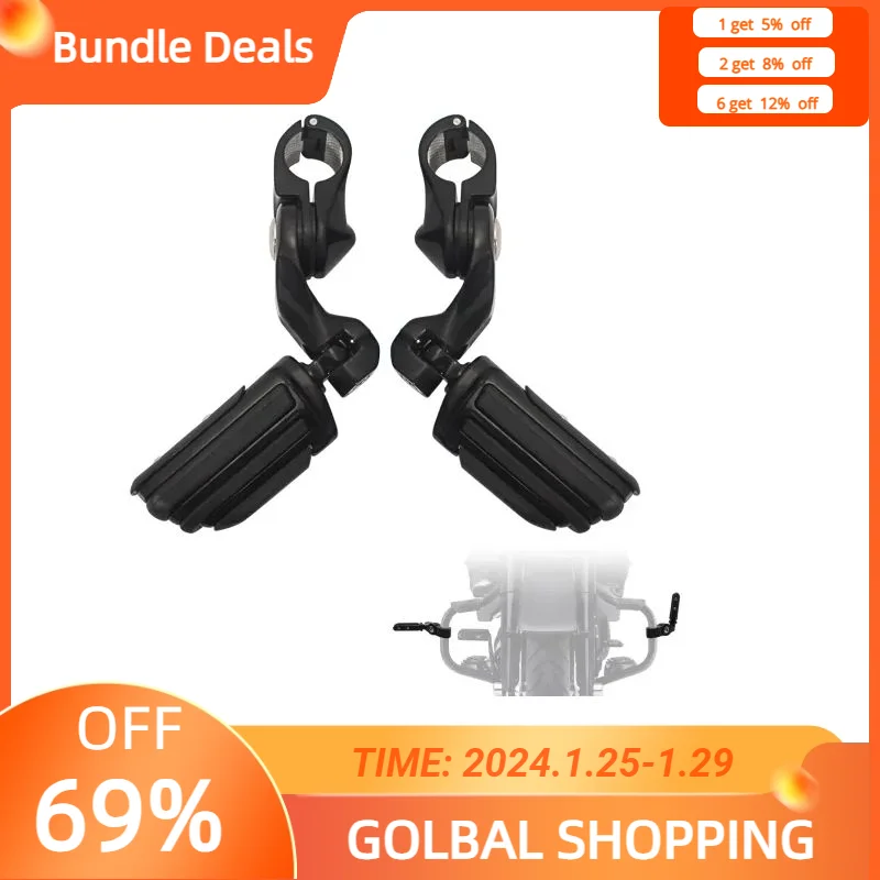 Moto Black Highway Pedane Poggiapiedi 1 1/4 "Supporti Di Protezione Motore Morsetti Accessori Per Harley Electra Road Glide