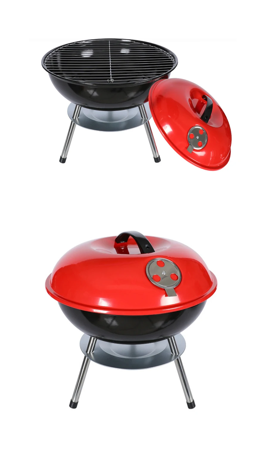 14-inch BBQ Grill Mini Apple Stove Outdoor Household Portable Charcoal Barbecue