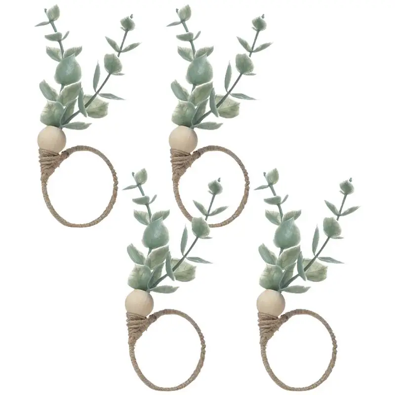 

Eucalyptus Leaf Napkin Rings Greenery Serviette Ring Napkin Holder Handmade Napkin Rings Garland Decoration Party Holiday decor