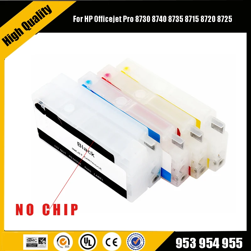 Einkshop Per Hp 953 954 955 952 Xl Cartuccia Di Inchiostro Ricaricabile Senza Chip Per Hp Officejet Pro 8730 8740 8735 8715 8720 8725