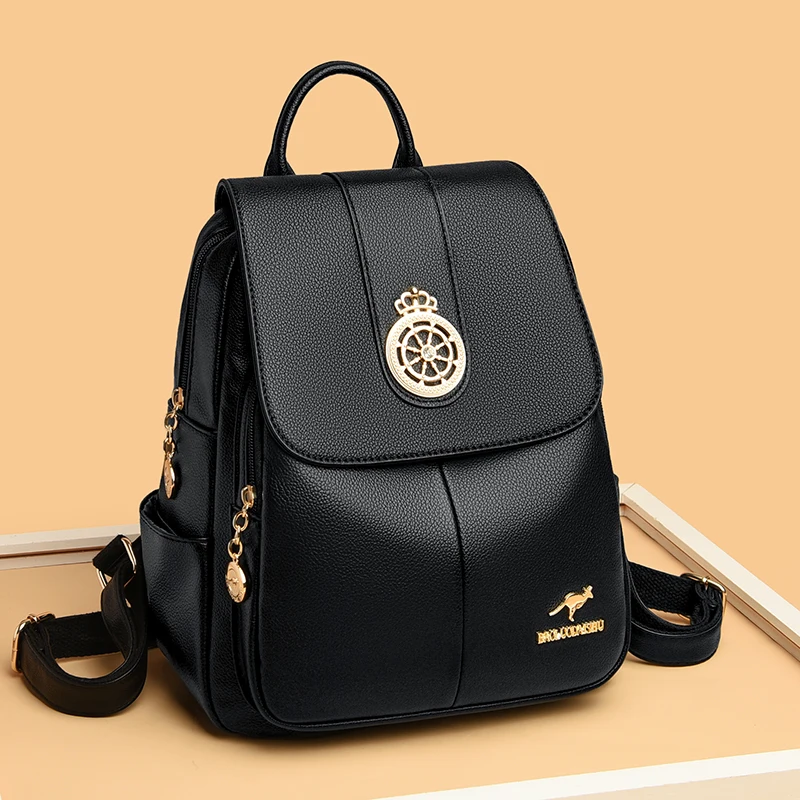 Women Fashion Backpack Quality Leather New Fashion Shoulder Ladies HighCapacity Travel Backpack Schoolbag Girls mochila feminina 3