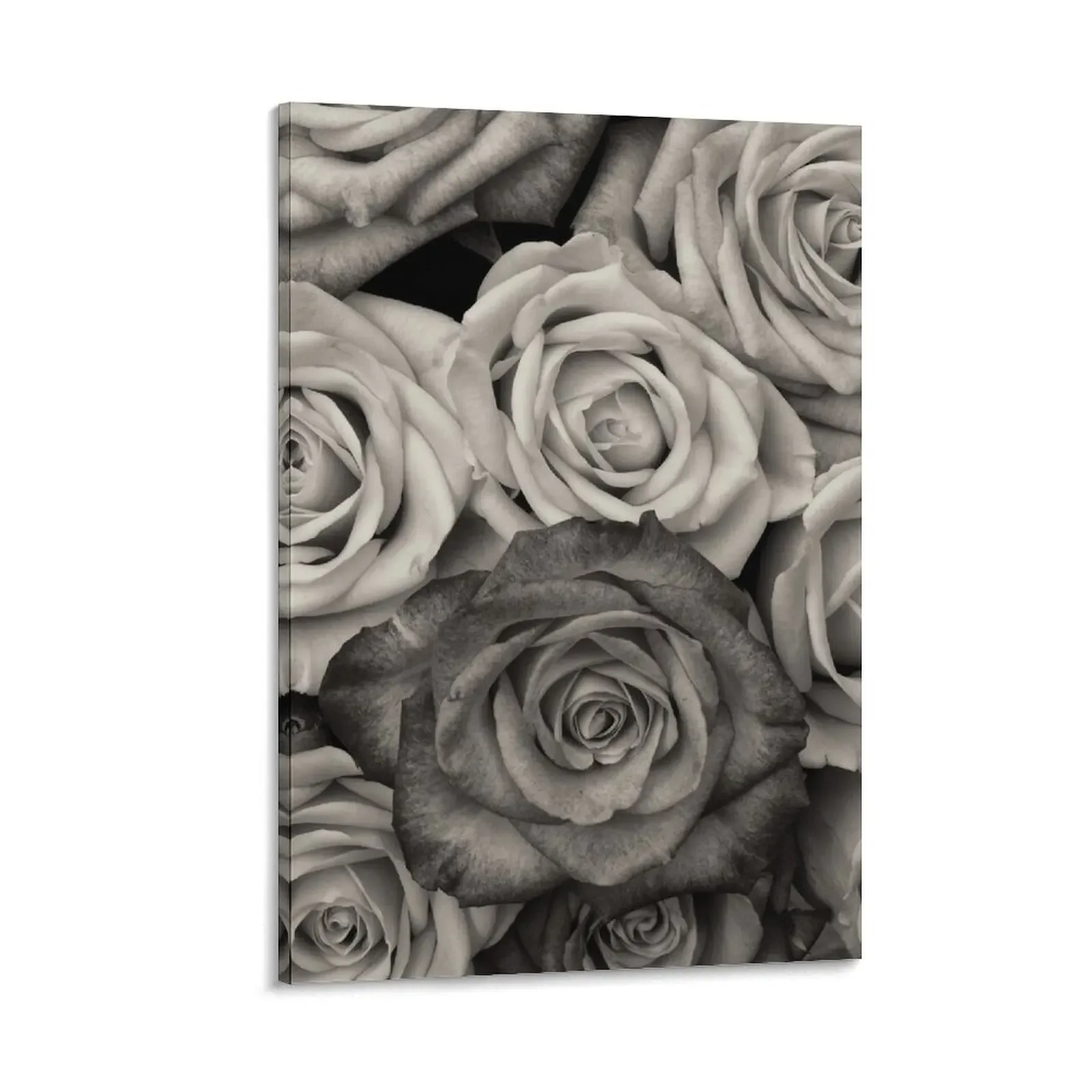 

Black and White Rose Bouquet Canvas Painting aesthetic room decor posters anime