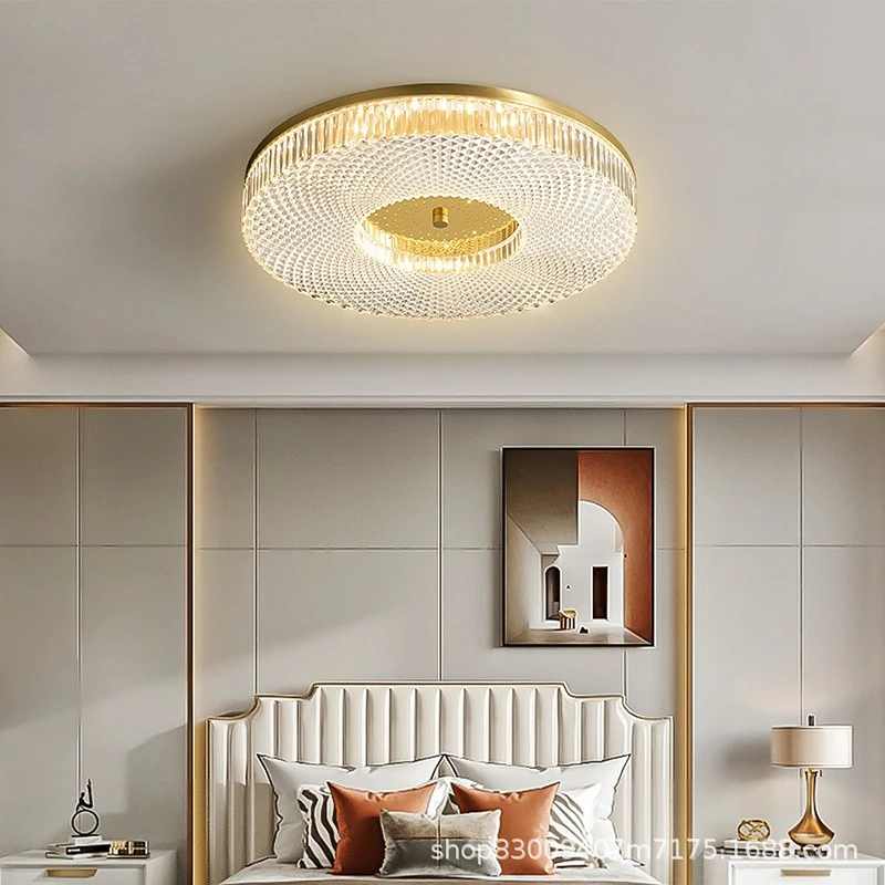 

2022 New Round Ceiling Lamp Led Light Luxury All-copper Chinese Lamps for Living Room Restaurant Aisle Sun Table Indoor Lighting