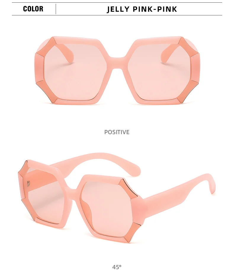 LONSY Vintage Oversize Round Sunglasses Women Luxury Brand Design Retro Sun Glasses Female Big Frame Shades Black Lady UV400 – Detail 16