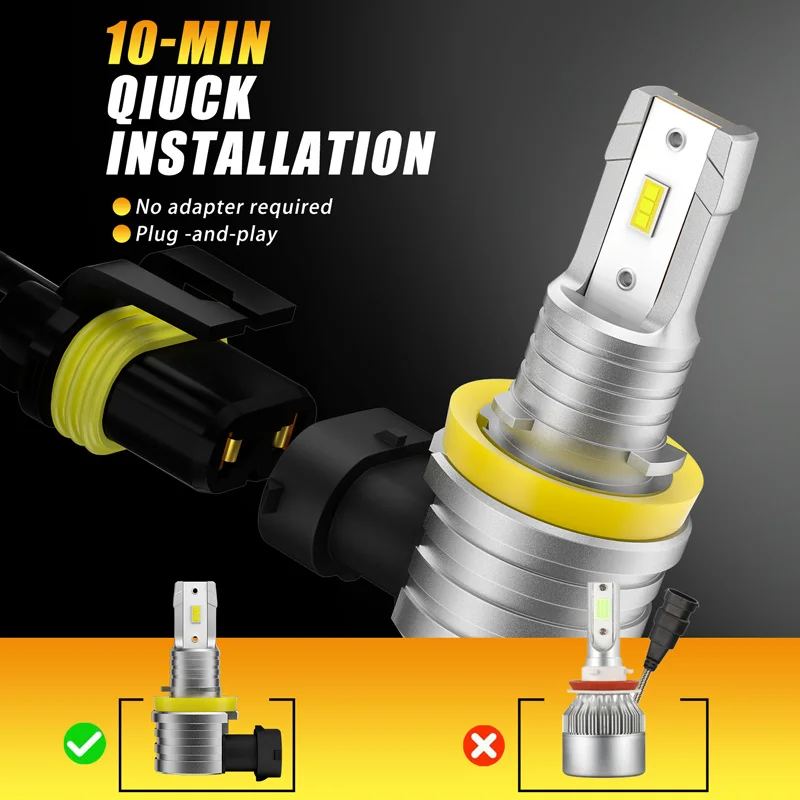 AILEO 新 2 個 H8 H11 LED ヘッドライト電球 9005 HB3 9006 HB4