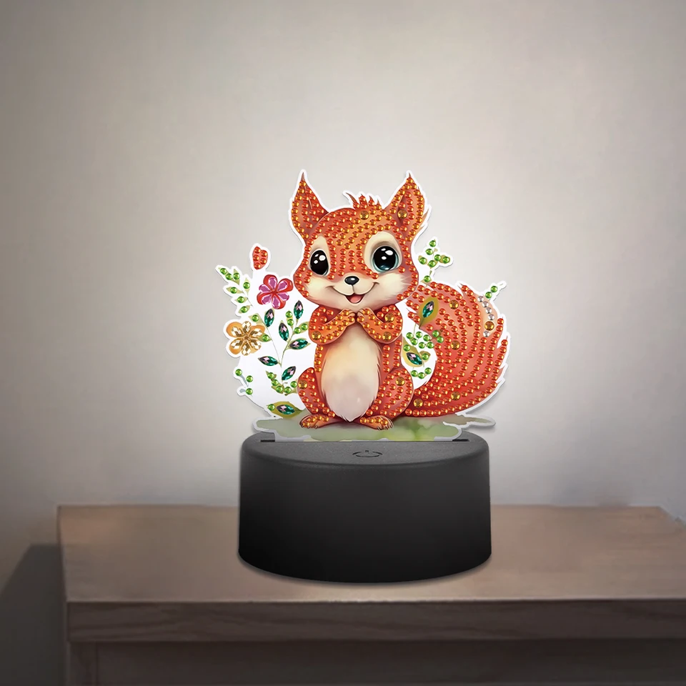 Lampe De Peinture Diamant Animal, Veilleuse 5D à Faire Soi