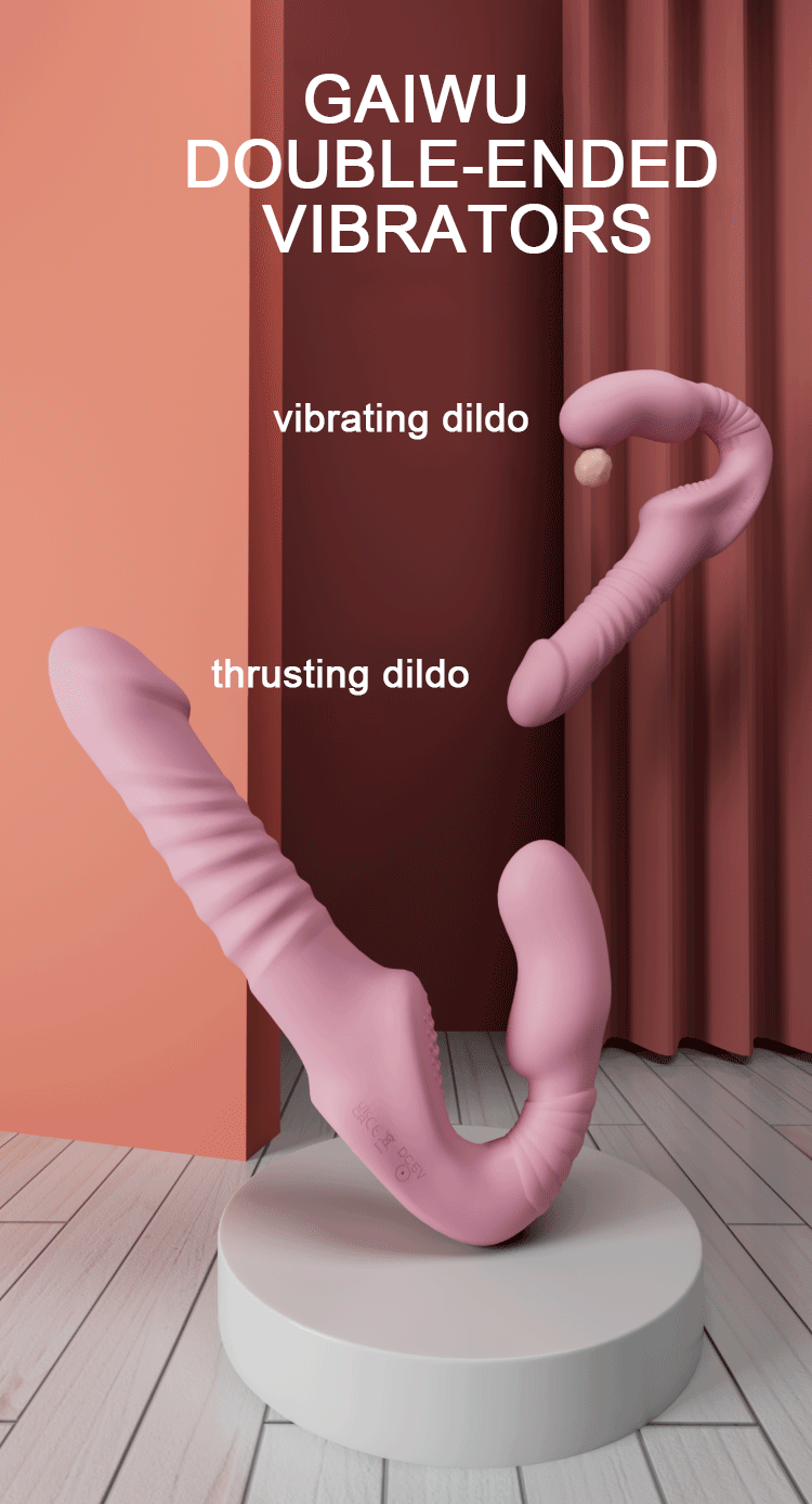 Strap-on Silicone Double Dildo Penis Wireless Vagina Vibrator for Single Women Lesbian Couples Sexy Sex Toys for Adults