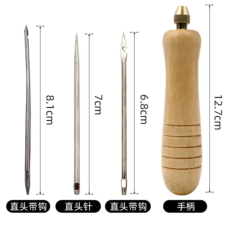 Set Cucitura Pelle Con 2 Manici In Rame E 6 Aghi - Per Riparazioni Scarpe, Borse E Pelletteria - Foto 5