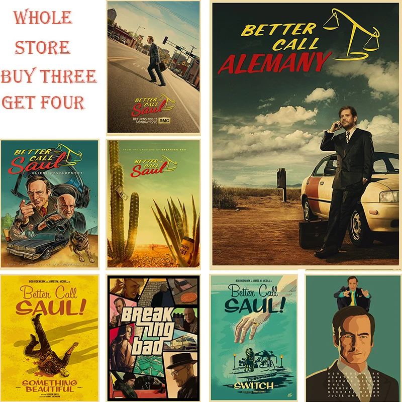 

Classic Movie Better Call Saul Retro Poster Poster Room Decor Art Home for Living Room Prints Room Decor Aesthetic