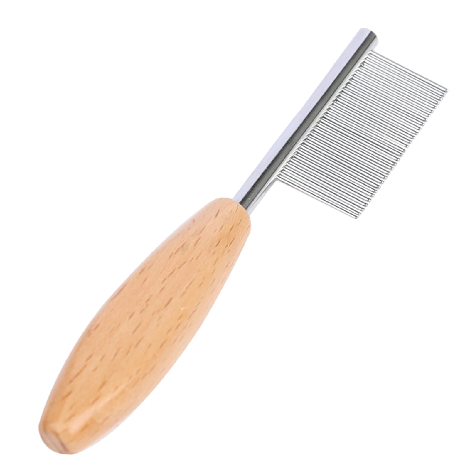 

Ergonomic Dogs Cats Compact Portable Wooden Handle Massage Feet Tangles Face Comfortable Grip Metal Teeth Pet Grooming Comb