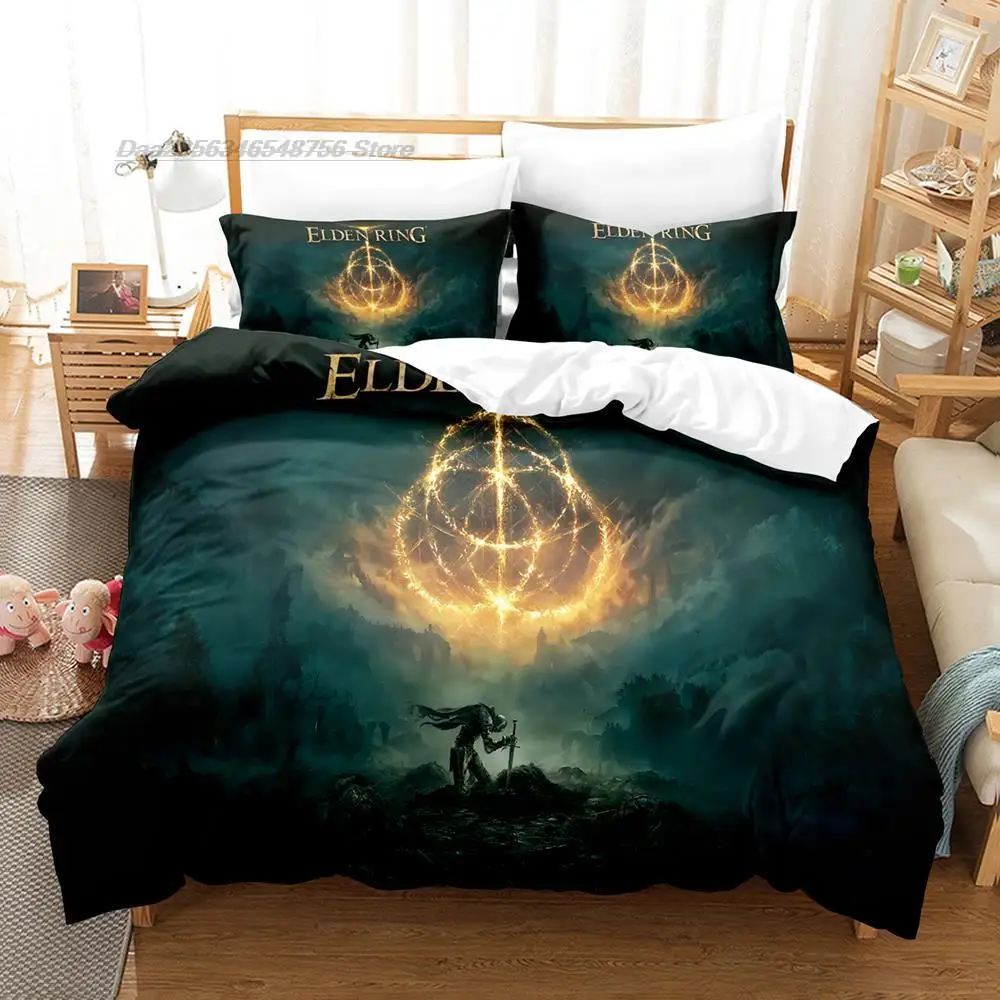 Elden Ring Bedding Set Single Twin Full Queen King Size Bed Set Aldult Kid Bedroom Duvetcover Sets 3D Print Game bed sheet set 