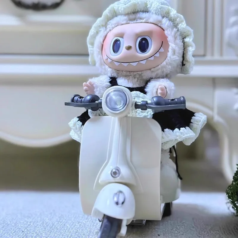 Labubu Doll Mini Electric Motorcycle for Labubu Toy Monsters Dolls Accessories Electric Rotating Sound and Light Children's Toy 2