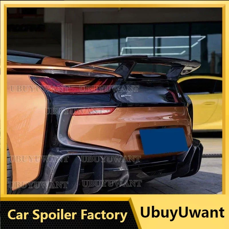 

For BMW I8 2014-2019 GT Style Carbon Fiber Rear Roof Spoiler Wing Trunk Lip Boot Cover Car Styling