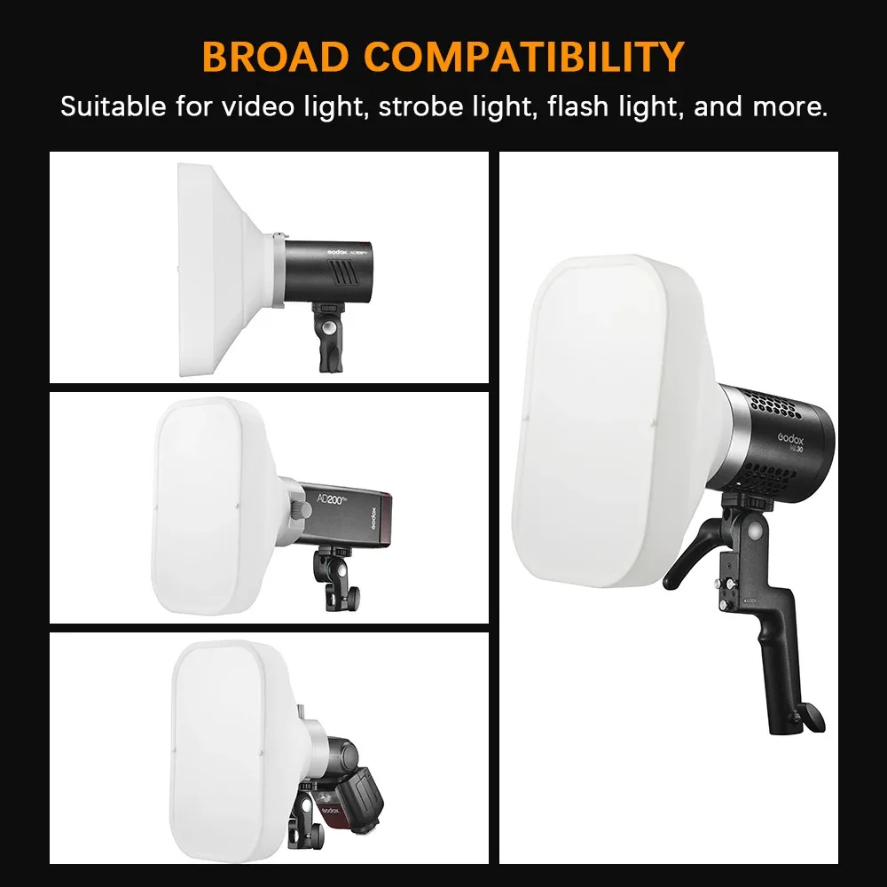 Softbox Compatibile Godox V1 AD200 ML30 ML60 Serie Godox ML-CS1625 - Kit Tenda Morbida Con 3 Adattatori Per Godox ML30 MLBI ML60 ML60BI V1 Serie AD300PRO AD400PRO Kit Illuminazione Fotografica Godox Softbox Compatibile Godox V1 AD200 ML30 ML60 Serie Godox ML-CS1625 - Kit Tenda Morbida Con 3 Adattatori Per Godox ML30 MLBI ML60 ML60BI V1 Serie AD300PRO AD400PRO Kit Illuminazione Fotografica Godox