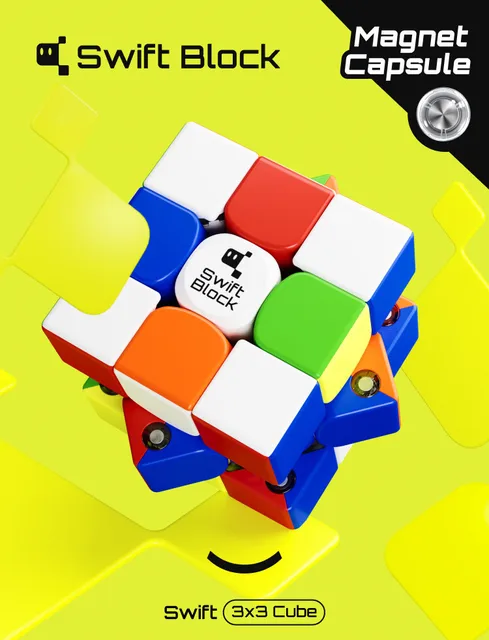 Gan Swift Block 3x3 cube Magnetic Speed cube Stickerless  Swift 355S 3x3 Professional Magic Cube Gan magnetic Toys for Children 2