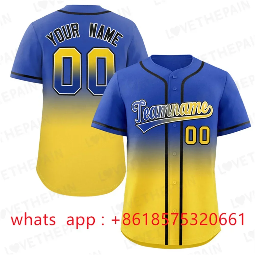 Baseball Jersey Button Down Plain Short Sleeve Hipster Hip Hop T Shirts Baseball Jersey add your name number