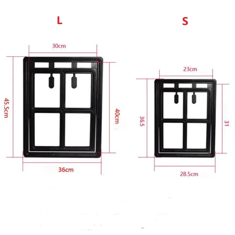 Pet Door Lockable Plastic Cat Screen Door For Mosquito Proof Window Security Flap Gate Dog Fence