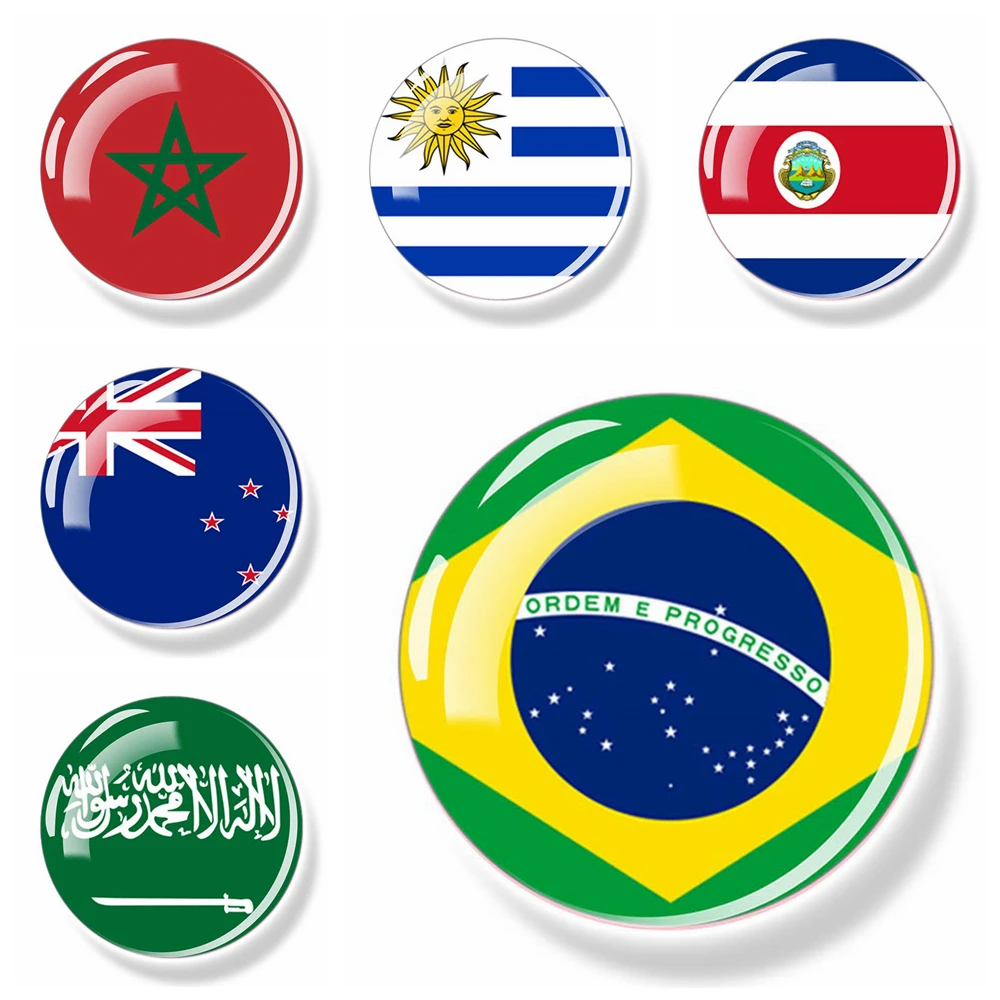 

National Flag Refrigerator Magnet Brazil Uruguay New Zealand Morocco Costa Rica Saudi Arabia Magnetic Fridge Stickers Home Decor