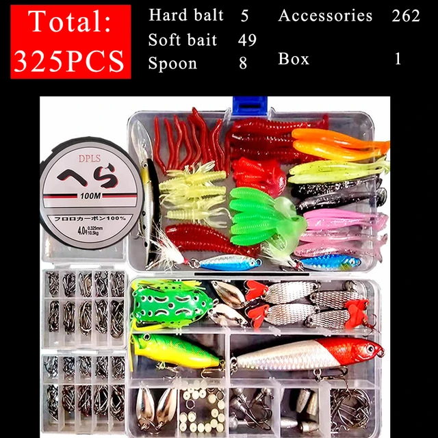 Fishing Lure Kit Soft and Hard Bait Set Gear Layer Minnow Metal Jig Spoon  For Bass Pike Crank Tackle Accessories with Box - AliExpress