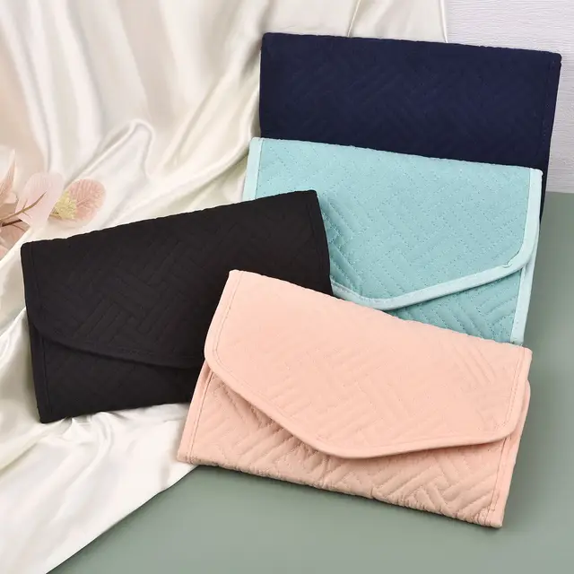 Tekercs Összecsukható Ékszer Tok Utazási Szervező Hordozható Utazás Fülbevalók Gyűrűk Gyémánt Nyakláncok Bross Tárolózsák - Image 2