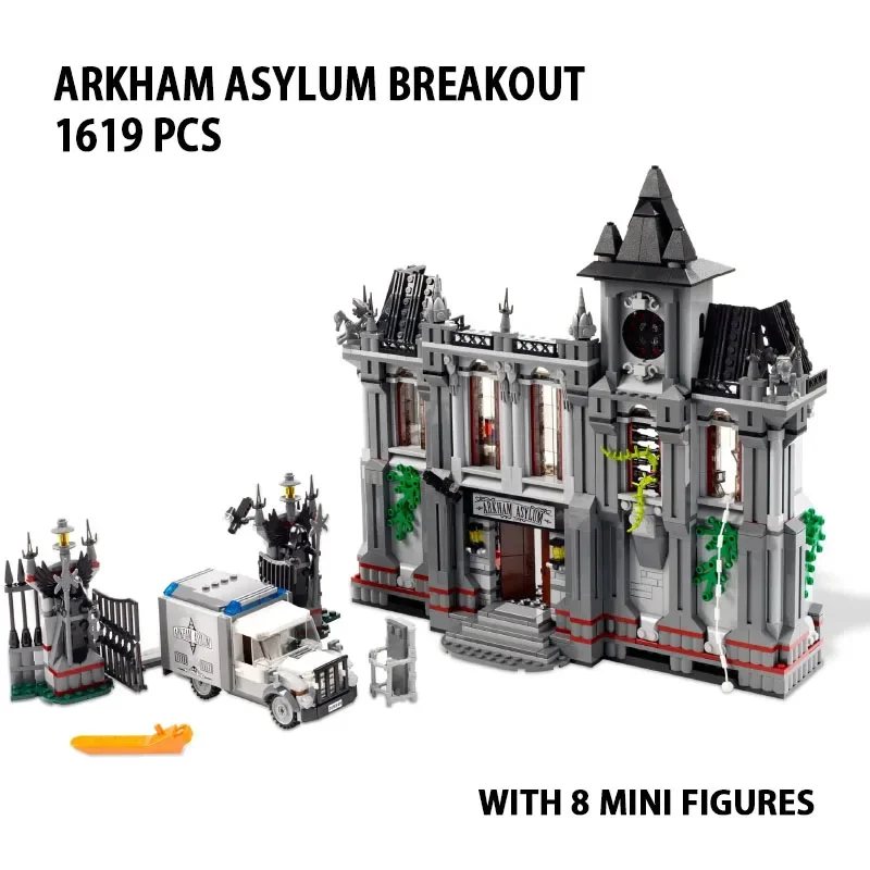 

1619PCS Super Heros Arkham Asylum Breakout Building Blocks Bricks Toy Compatible 10937 Education Birthday Christmas Gift