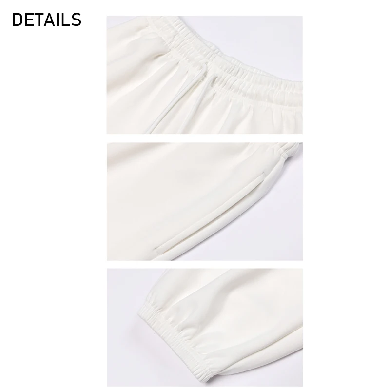 Crubera Dropped Stylish Air Layer Leggings Yoga Pants Women Casual Diagonal Pocket Drawstring Loose Quick Drying Sports Pants