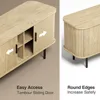 TV Cabinet.47''W Natural Storage Cabinet, Media Console, Tambour TV Stand, Television Stands with Curvy Edge; Sliding Door 5