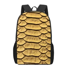 

Snake skin leather 3D Print School Bag Set for Teenager Girls Primary Kids Backpack Book Bags Children Bookbag Satchel
