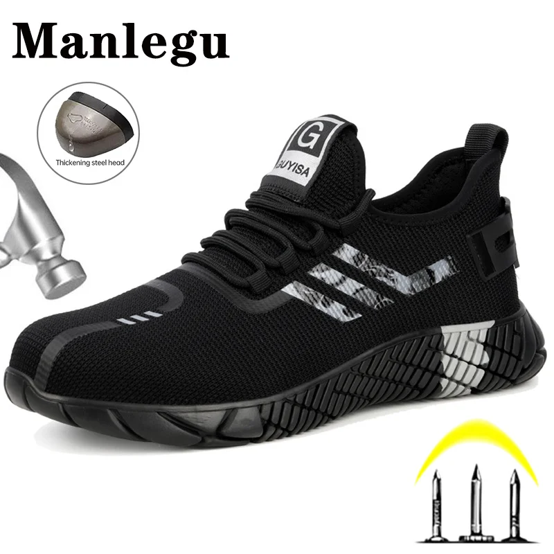 

Men Work Sneakers Steel Toe Safety Shoes Men Women Work Shoes Lightweight Breathle Indestructible Shoes Anti-Smash Safety Boot