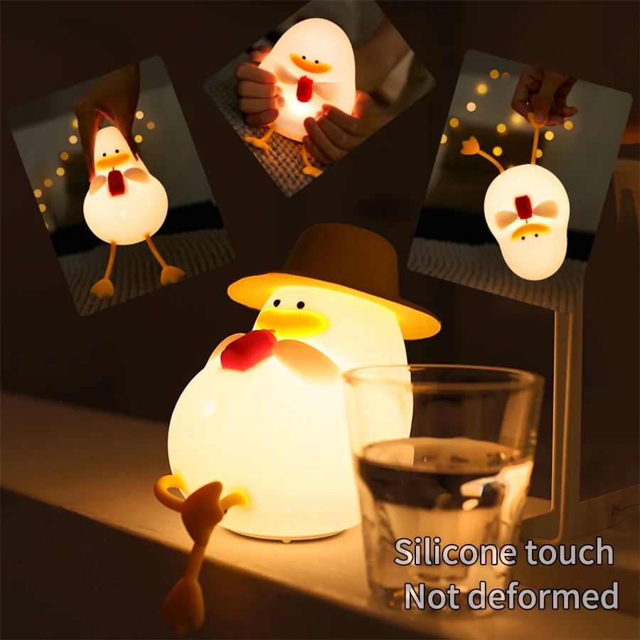 Silicone Duck Night Light USB Rechargeable for Kids