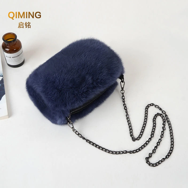 Real Fur Bag Crossbody Bags For Women Autumn Winter Plush Purses And Handbags Luxury Handbag Female Women's Fur Warm Hand Bag