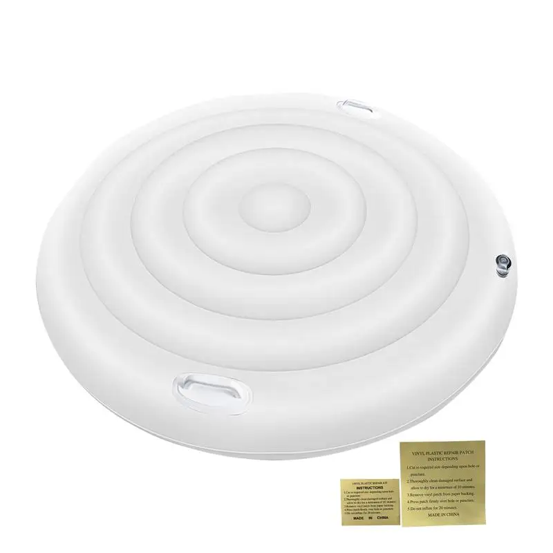 Hot Tub Cover 5.25ft Round Inflatable Hot Tub Cover Round Foldable Replacement Part with Handle Insulated Lid Protector for Home